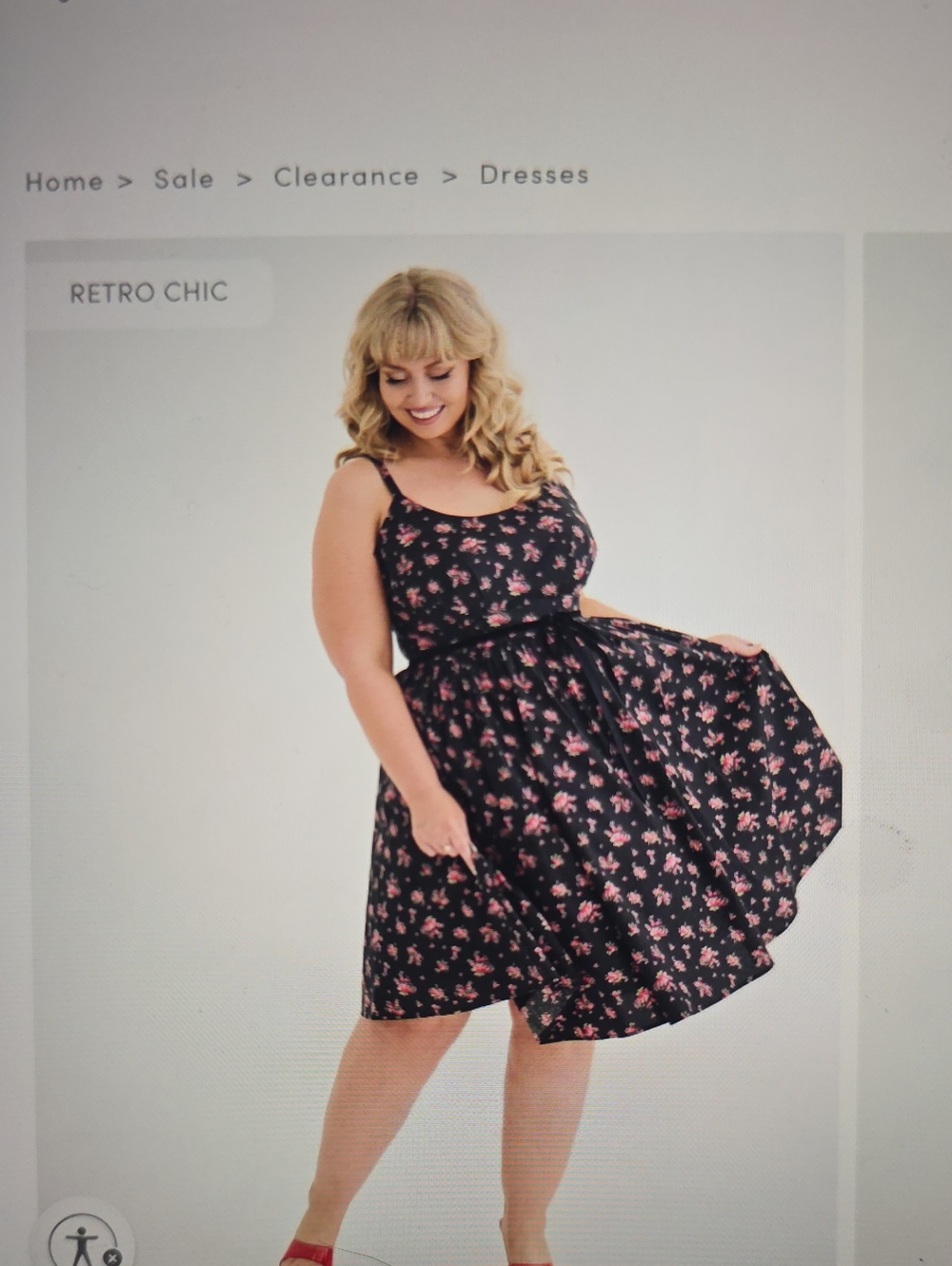 Torrid Retro Chic Belted Swing Floral Dress Size 1 - Picture 6 of 7